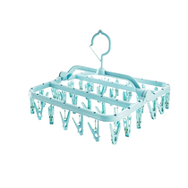 Miaoran multifunctional folding clothes drying rack household dormitory plastic 32 clip hook balcony windproof clothes drying clip artifact