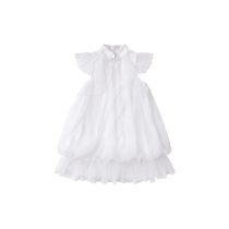 (New Chinese Oriental Dream) Ueki Childrens Clothing Mesh Cheongsam Skirt Girls Dress 2024 Summer New Children
