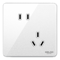 Delicia acrylic panel ultra-thin switch socket mirror with one opening and five holes 16A air conditioning wall 226 ice crystal white