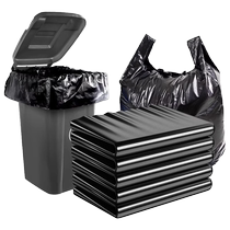 Hengshu large garbage bag large black extra thick commercial hotel kitchen property sanitation extra large size portable 150 pieces