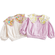 (Clearout) Marc Jenny Autumn New Girls Floral Large Lapel Off Shoulder Jacket