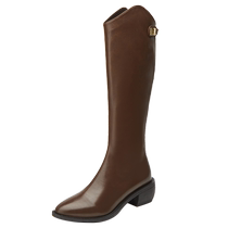 Daphne high boots womens winter popular boots 2024 new boots small brown boots spring and autumn
