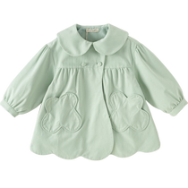 David Bella Childrens Mid-Length Windbreaker 2024 Spring New Girls Jacket Girls Cardigan Top