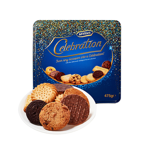 双重优惠：39元包邮  英国进口麦维他欢庆年货圣诞消化巧克力饼干送礼盒装475g/盒