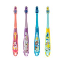 Jordan Childrens and Teenagers Ultra-fine Soft Bristle Toothbrush Baby Teething Period Toothbrush 6-9 Years Old 4 Pack 3 Sections