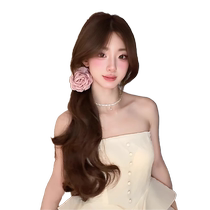 Wig braid ponytail low tie curly side ponytail wig real hair ring rose flower gripper wig braid fake ponytail