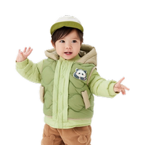 Balabala childrens clothing childrens light down jackets for boys and girls 2024 new fashionable and cute two-piece set