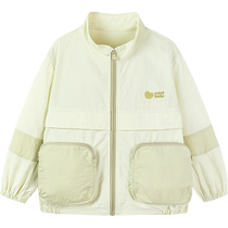 Mini Balabala Boys and Girls Jacket Spring and Autumn Baby Loose Fashion Contrast Color 2024 Childrens Casual Clothes