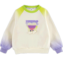 Piggy Banner Childrens Wear 2024 Winter New Childrens Sweater Medium and Large Childrens Girls Pullover Girls Tops with Velvet