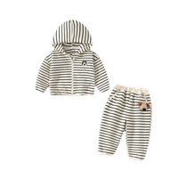 Banxidi Boys Autumn Suit 2024 New Trendy and Handsome Childrens Sweater Male Baby Pants Fashionable Two-piece Set