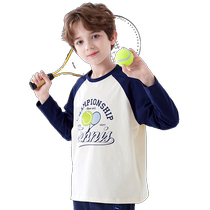 Boy long sleeve T-shirt 2024 spring autumn new children beating undershirt pure cotton sports blouses big boy thin autumn clothes children clothes