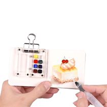 Mini watercolor paint portable sketching travel painting book coloring 12-color solid transparent box set