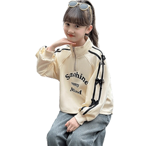 Yuyingfang girls spring and autumn sweatshirts for big girls autumn childrens fashionable bottoming shirts autumn tops POLO shirts trendy