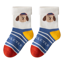 Boys socks four seasons childrens mid-calf socks boys cartoon animal cotton socks middle-aged childrens primary school students socks