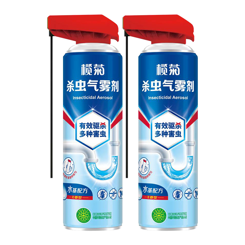 榄菊下水道杀虫剂300ml*2瓶管道气雾剂小飞虫蟑螂喷雾家用非无毒