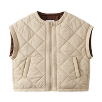 Ueki childrens clothing boys vest jacket 2024 new autumn and winter large childrens outer wear cotton vest childrens vest