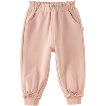 David Bella Childrens Pants 2024 Spring and Autumn New Girls Casual Pants Baby Foot-tie Flower Bud Pants Childrens Clothing