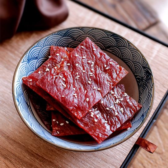 Manpu hand-pulled dried meat Jingjiang specialty pork shop casual meat snacks snacks 500g*1 can