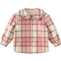 David Bella Girls Velvet Shirt Baby Winter Plaid Shirt 2024 New Childrens Style Childrens Clothing Jacket