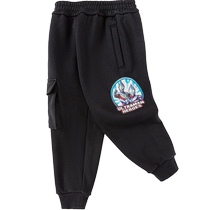 (Same style in Ultraman IP mall) Balabala boys trousers plus velvet 2024 winter new style leg casual pants