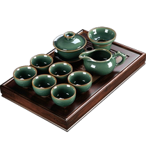 Geyao tea set set home light luxury high-end office reception ceramic cup Internet celebrity hot Kung Fu tea making artifact