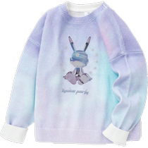 Balabala childrens sweaters girls knitwear spring and autumn childrens clothing for older children comfortable fashionable and personalized prints simple