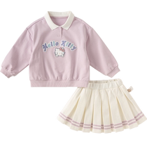 Hello Kitty co-branded David Bella childrens suit 2024 new spring and autumn girls college style two-piece set