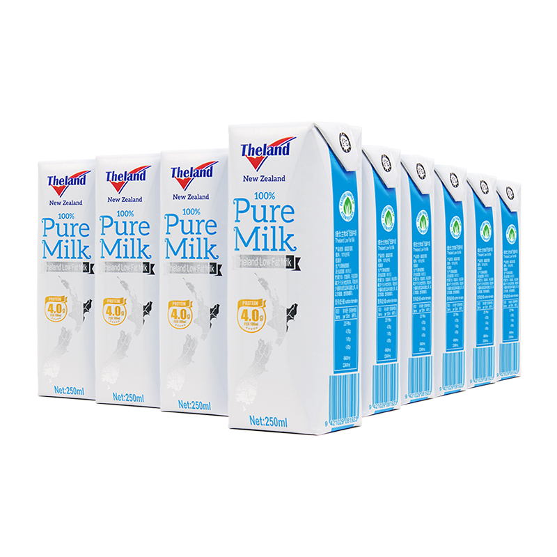【进口】新西兰纽仕兰4.0g蛋白质低脂牛奶250ml*24盒早餐整箱特价