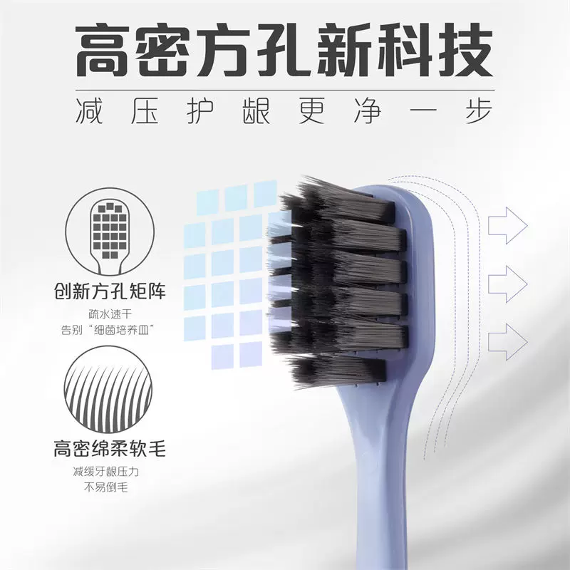 [Li Jiaqi Live Room] Colgate Adult Wide Density Charcoal Toothbrush Small Wide Head High Density Width Thin Soft Hair Density Charcoal