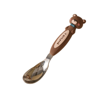 Sheli cartoon childrens ingot spoon food grade 316 stainless steel rice spoon baby food supplement spoon spoon small spoon