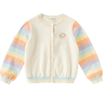 David Bella Childrens Sweater Cardigan 2024 Spring New Girls Sweater Medium and Large Childrens Casual Jacket