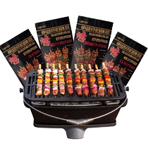 Zhuangye Ranch Colorful Pepper Beef and Lamb Pork Belly Skewers 1200g Bag Combo Brazilian Style BBQ Meat Skewers Ingredients Set