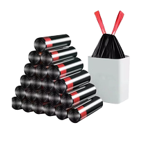 Hengshu Hengshu drawstring kitchen bedroom and toilet thickened household garbage bags 150 pieces 50x60cm for home use