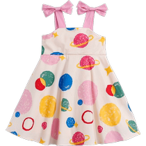Mark Jenny girls Nordic style bow cotton suspender dress childrens summer skirt