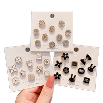 Tortoiseshell collar anti-leak button invisible seam-free artifact accessories brooch button womens pin shirt fixing artifact