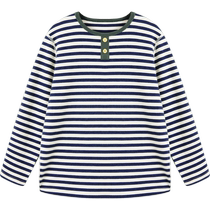 euv childrens long-sleeved T-shirt spring and autumn boys German velvet striped bottoming shirts for big children and girls autumn tops