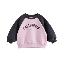 Mark Jenny boys and girls casual college letter contrast sweatshirt childrens loose top autumn new style