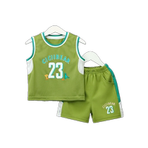 Qiqi Xiong Boys Summer Suit Childrens Basketball Quick-Drying Sportswear Baby Cool Sleeveless Vest 2024 New Style