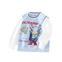 Ultraman boys long-sleeved T-shirt bottoming shirt spring and autumn two-piece childrens street ruffian handsome childrens autumn tops