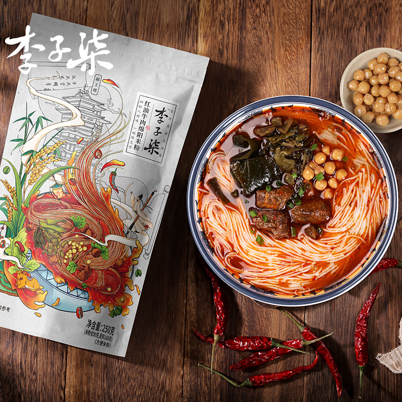 李子柒 红油牛肉绵阳米粉 250g*3袋 聚划算天猫优惠券折后￥34.9包邮（￥39.9-5）