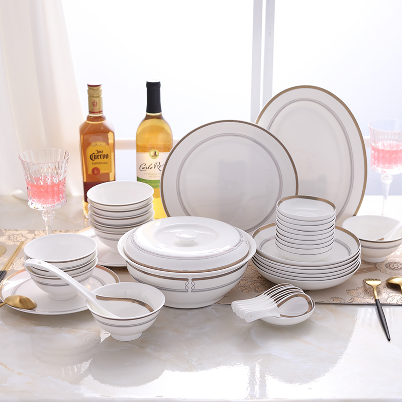 Arst/ya cheng DE moonlight night, 42 high - grade ipads China porcelain tableware box sets to use spoon, plate plate
