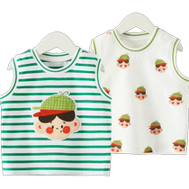 (Two-pack) Qiqi Xiong Boys Vest Summer Model 2024 New Childrens Sleeveless Vest Baby Bottoming Vest