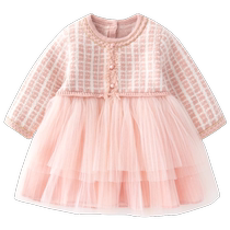 Banxidi girls dresses autumn clothes new baby one-year-old dresses small fragrant skirts spring and autumn childrens princess dresses
