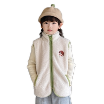 Childrens vest autumn and winter boys winter vest boys polar fleece vest plus velvet thickened double-sided velvet vest trendy