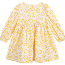 Beibeiyi girls spring and autumn long-sleeved dress princess dress pure cotton daisy baby dress fashionable and fresh