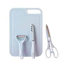 March 3 knife board four-piece set of stainless steel kitchen knives cutting board fruit peeling knife household full set of food supplement knives