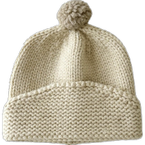 Rasharia childrens hat autumn and winter fur ball cap baby woolen hat male baby ear protection hat female infant and toddler warmth
