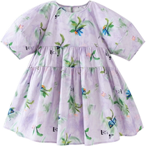 (mini parent-child) mini bala bala raglan sleeve dress girls pure cotton sweet princess style skirt summer
