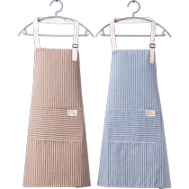 Dafu Ruis new cotton and linen aprons for men and women spring and summer home kitchen special work clothes Internet celebrity cooking apron 1 piece