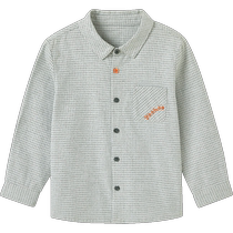 (Same style in the mall) Yings baby plaid shirt pure cotton autumn long-sleeved top 2024 new boys shirt
